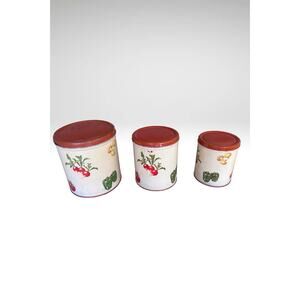 Mid Century 1950s Decoware Nesting Kitchen Vegetable Tins Canisters